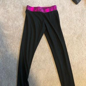 Pink black leggings